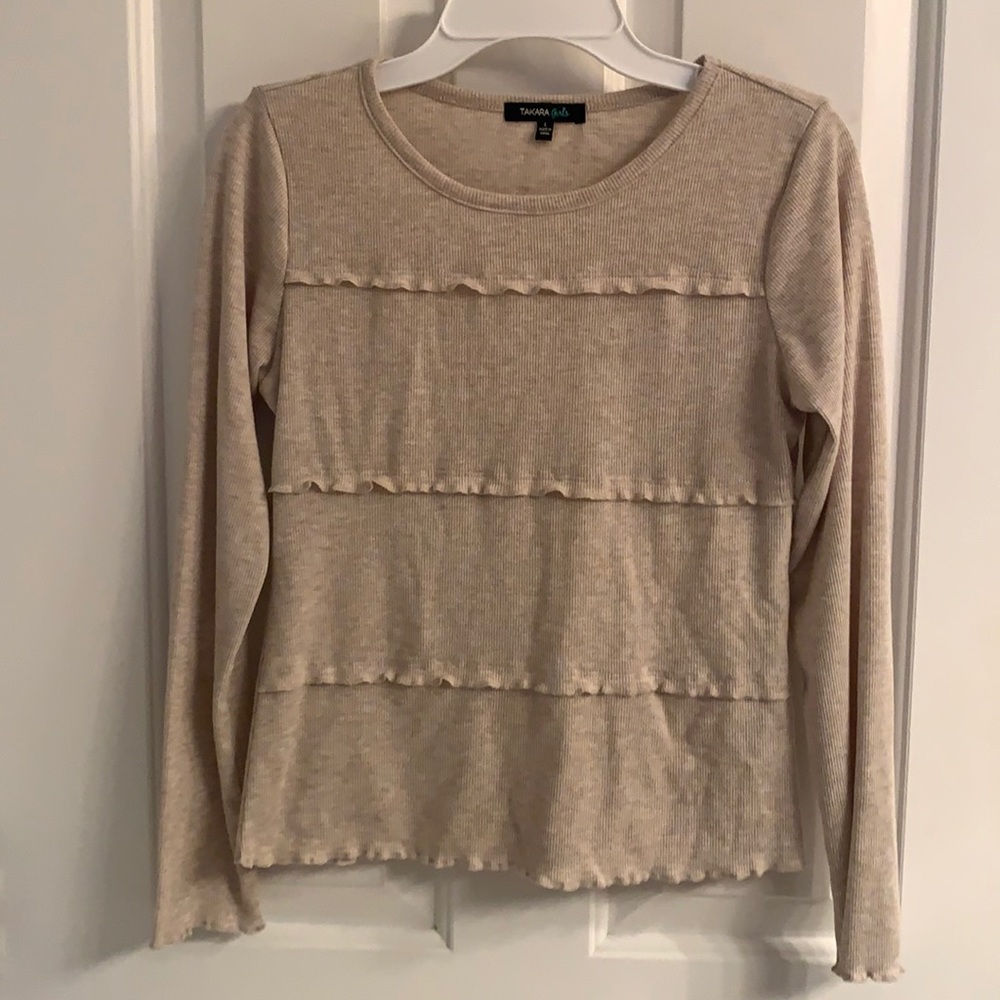 Takara Girls Light Brown Long Sleeve Shirt